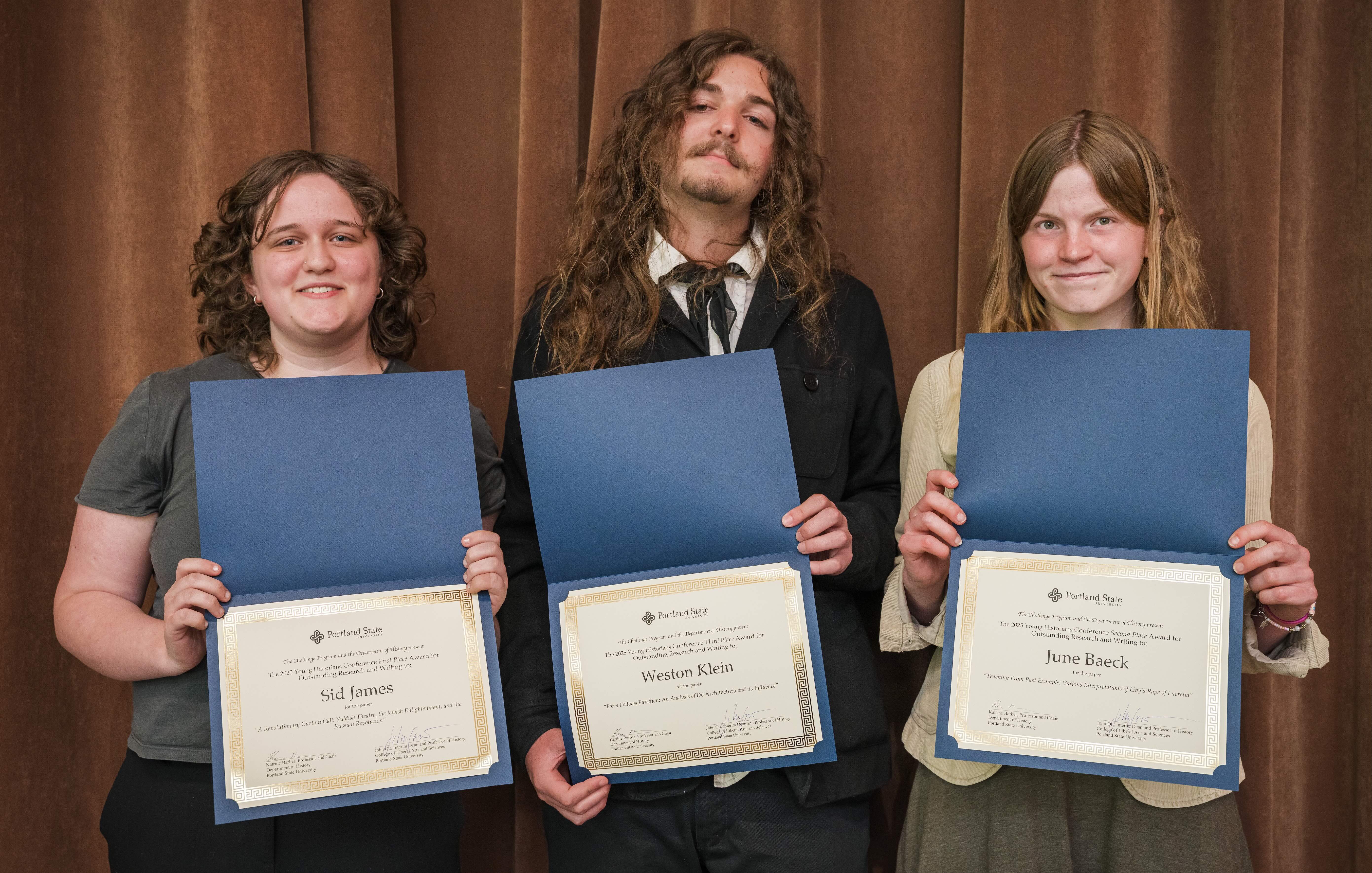 YHC 2025 winners James, Klein, Baeck